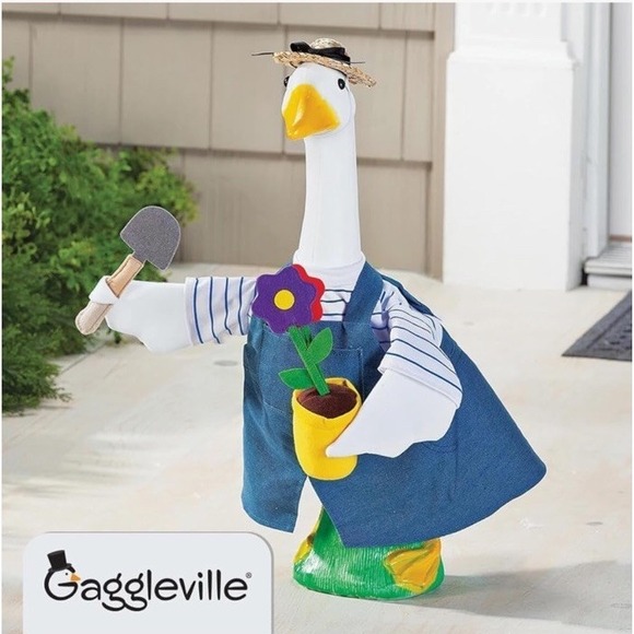 Gaggleville Other - Gardener Large Goose Outfit Outdoor Decor by Gaggleville NEW
